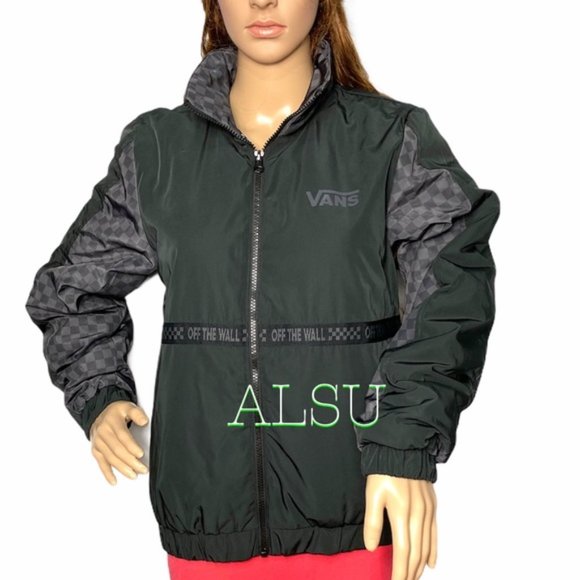 💖MEGA SALE💖VANS BMX Remix JACKET Women Black Puffer Raincoat Water VN0A4CNXBLK - Picture 1 of 6